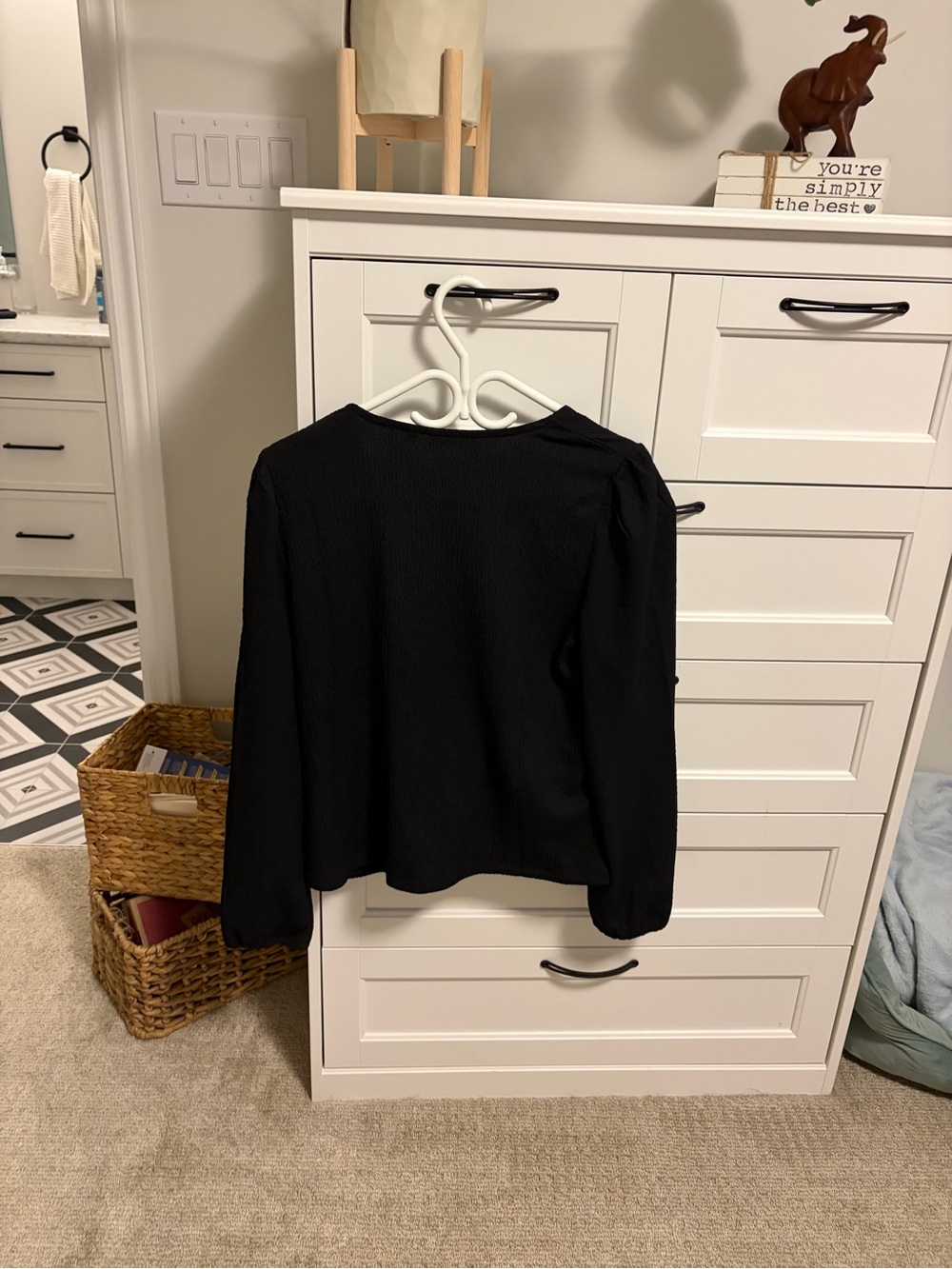 Reitmans Black V-Neck Long Sleeve Wrap Blouse - Picture 4 of 4